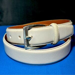 Lauren Ralph Lauren White | Ivory Leather Belt- Medium
